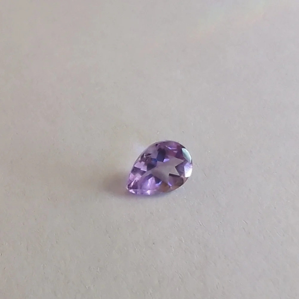 Teardrop Purple Amethyst Ring Gem for Fine Jewelry